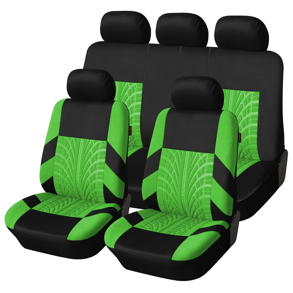 Autoyouth Fit Car Seat Covers Set - 3D Tire Print, Airbag Compatible, Easy Install For Front & Rear Bench - Perfect For Cars, Trucks, Suvs Car Seat Covers Full Set Seat Covers For Car