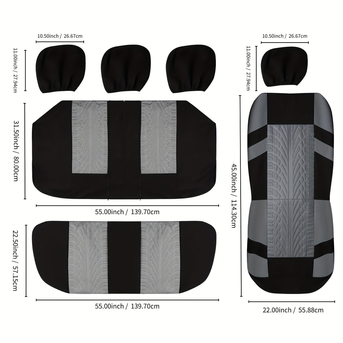 2 Capas de assento de carro de poliéster frontal universal