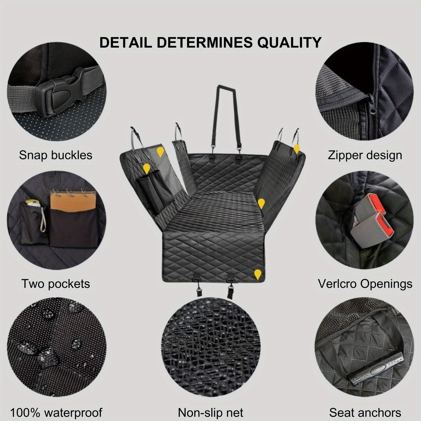 Autoyouth Dog Seat Cover for Back Seat, 100% Waterproof Dog Car Seat Covers with Mesh Window, Scratch Prevent Antinslip Dog Car Hammock, Car Seat Covers for Dogs, Dog Backseat Cover