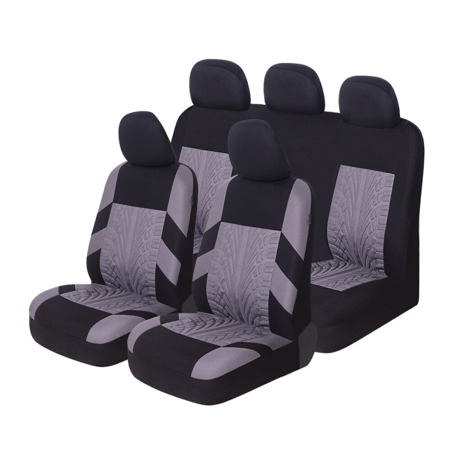 Autoyouth Full Set 3D Tyre Print Car Seat Covers - Seat Cover Sets for Car, Truck, SUV with Airbag Compatibility, Quick Setup, Universal Fit, and Split Rear Bench Design for Enhanced Comfort and Protection