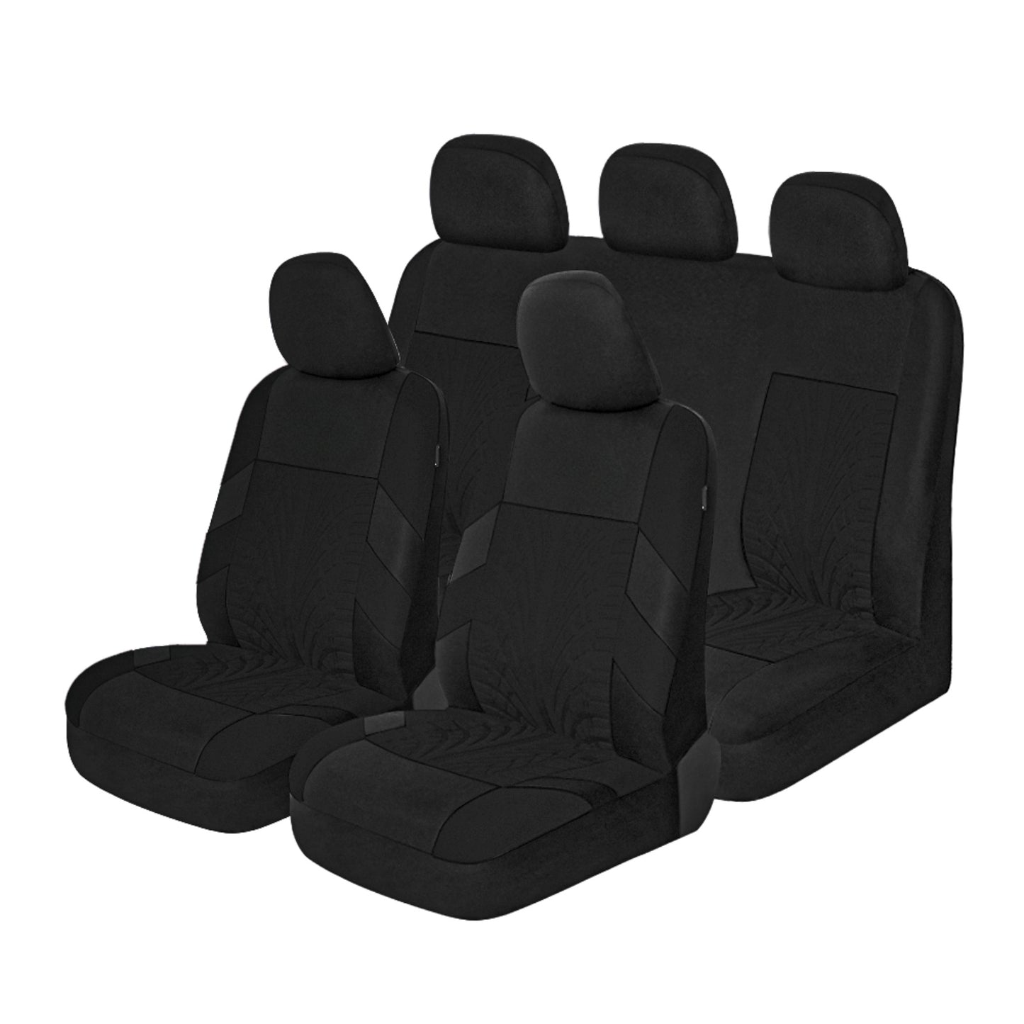 Autoyouth Full Set 3D Tyre Print Car Seat Covers - Seat Cover Sets for Car, Truck, SUV with Airbag Compatibility, Quick Setup, Universal Fit, and Split Rear Bench Design for Enhanced Comfort and Protection