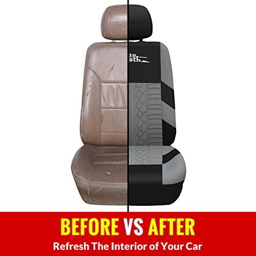 Autoyouth Grey Car Seat Covers Full Set, Front Bucket Seat Covers with Split Bench