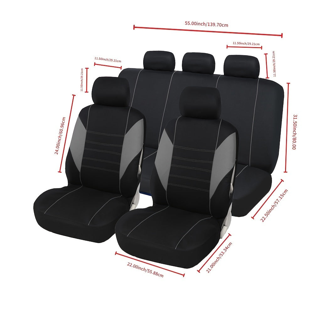 Autoyouth Black Blue Red Universal Size Design Polyester Full Car Seat Cover Protector Fits 90% 5 Seater Cars Suv