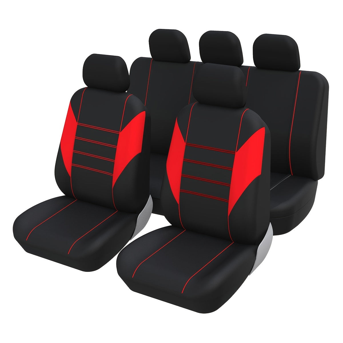 Autoyouth Black Blue Red Universal Size Design Polyester Full Car Seat Cover Protector Fits 90% 5 Seater Cars Suv