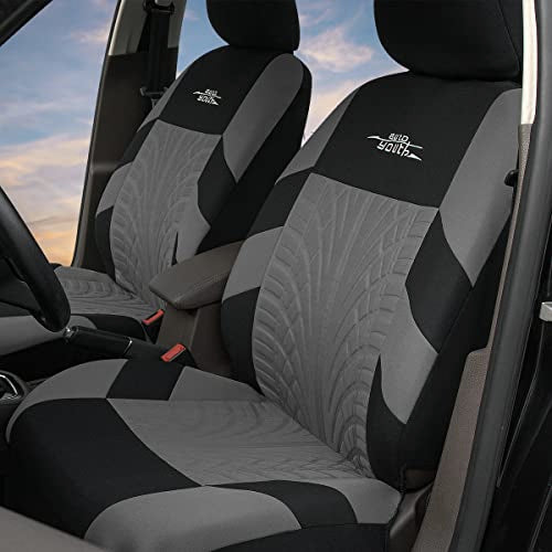 Autoyouth Grey Car Seat Covers Full Set, Front Bucket Seat Covers with Split Bench