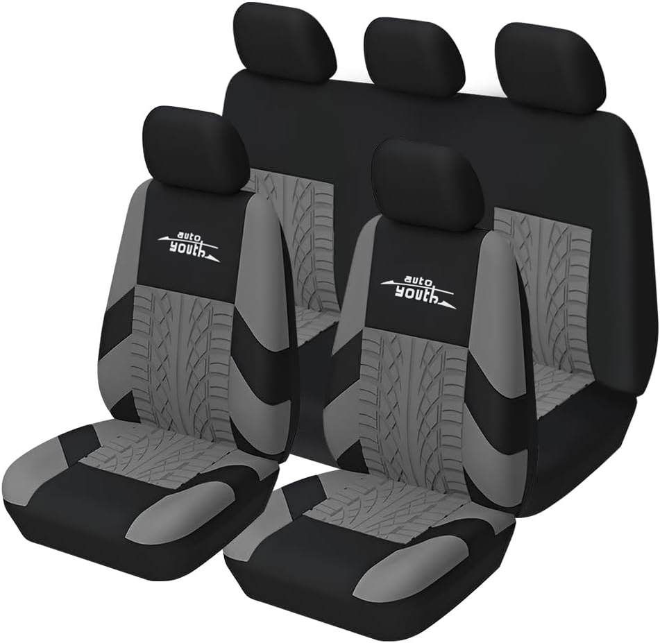 capas de assento de carro personalizadas poliéster universal cinza