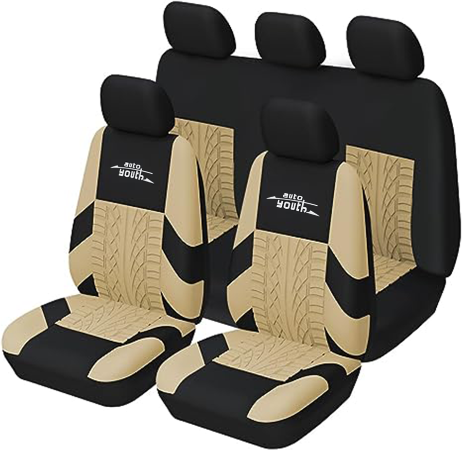 Autoyouth custom car seat covers polyester universal black