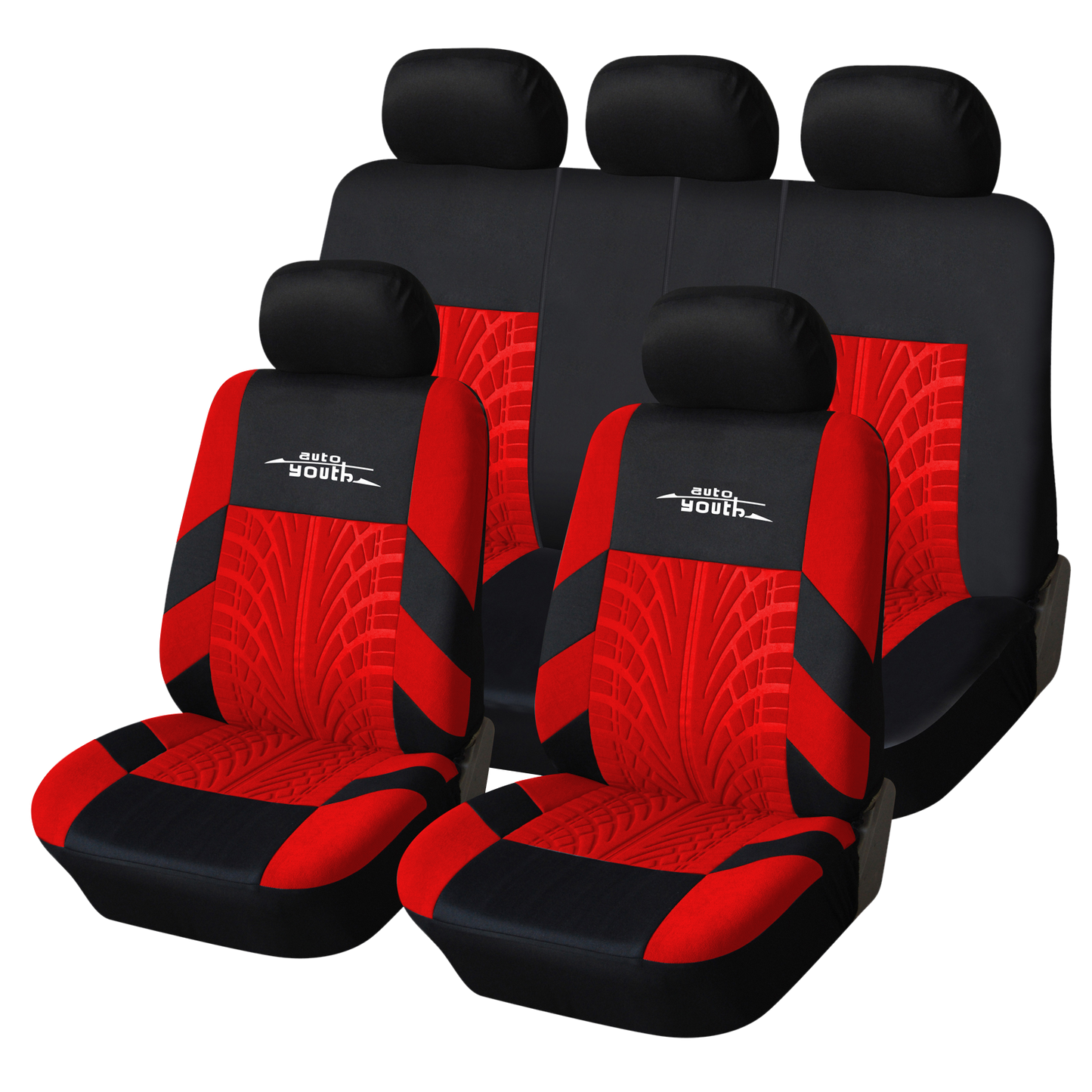 AUTOYOUTH Brand Embroidery Car Seat Covers Red