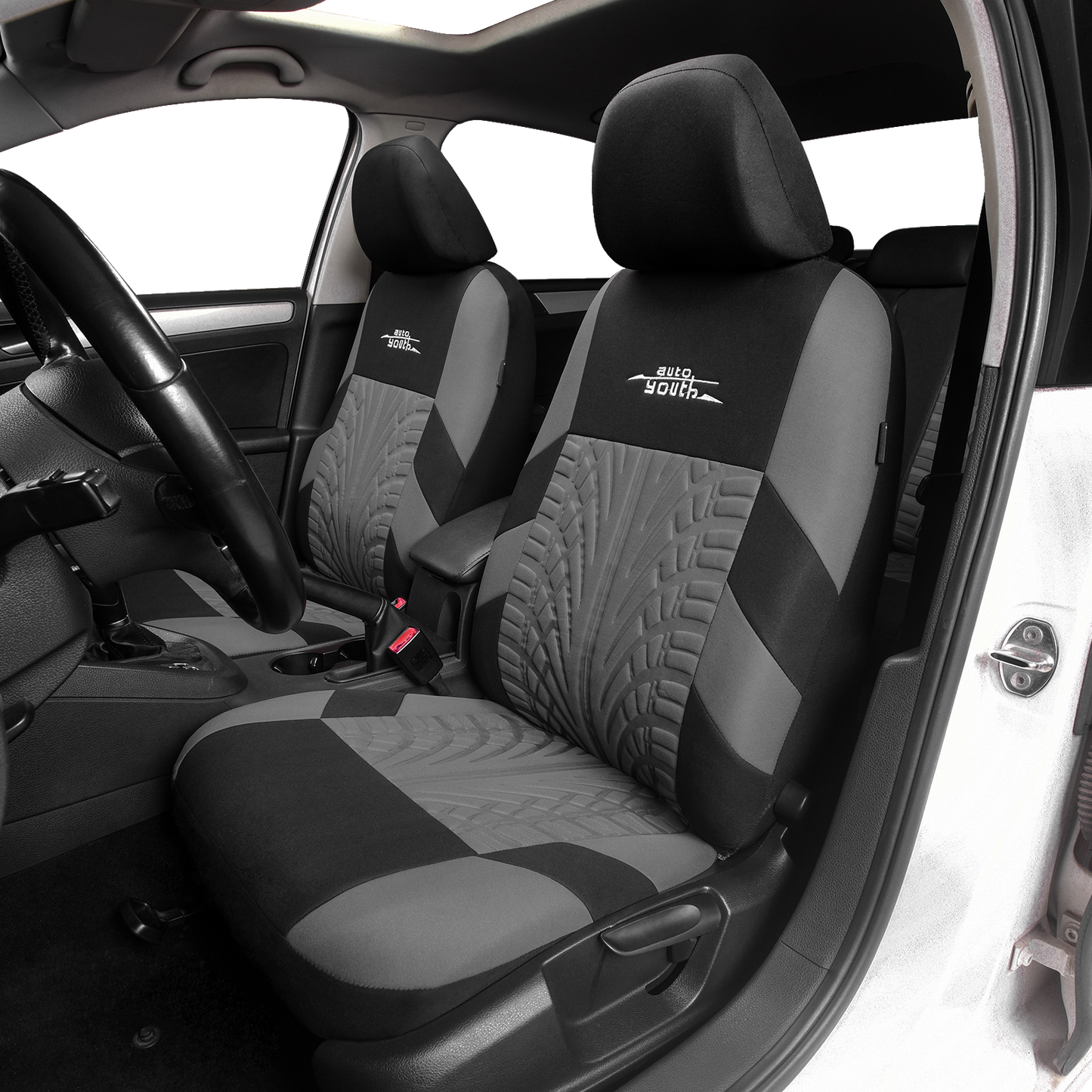 capas de assento de carro personalizadas poliéster universal cinza