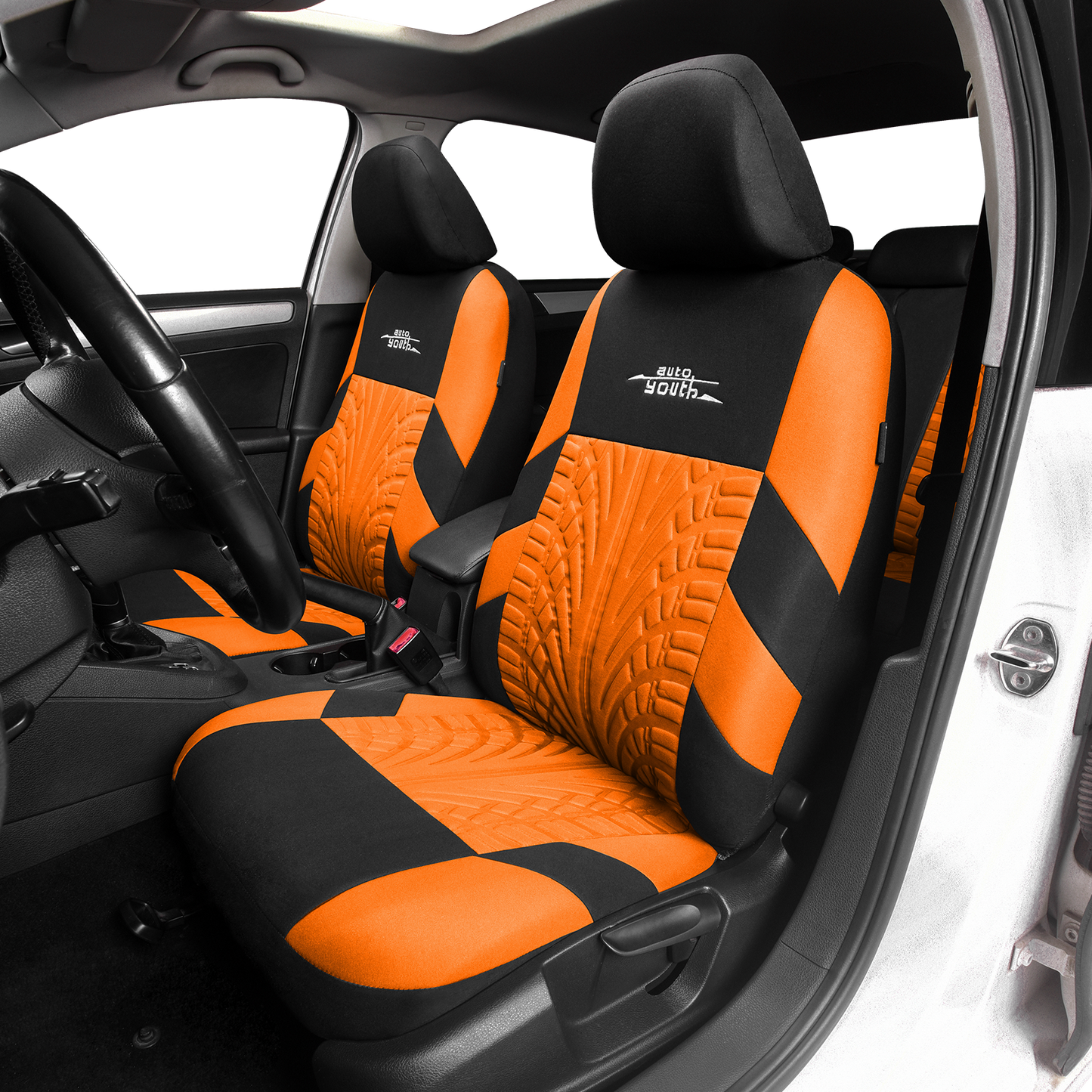 Autoyouth custom car seat covers polyester universal orange