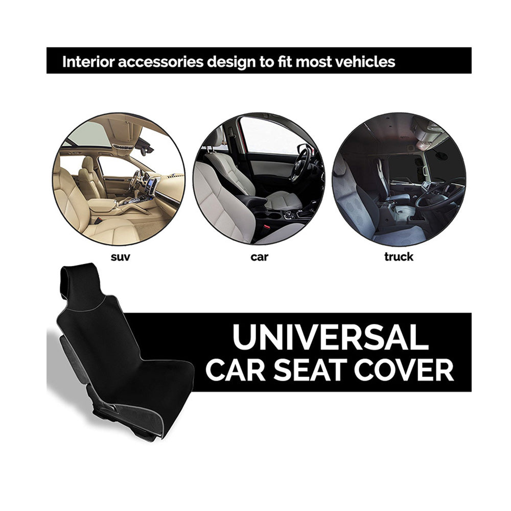 Autoyouth Black Premium Universal Fit Waterproof Stain Resistant Car Seat Cover Neoprene Non-Slip Bucket Seat Dog Kid Protector Save Your Leather Cloth Seats Van Truck SUV Auto