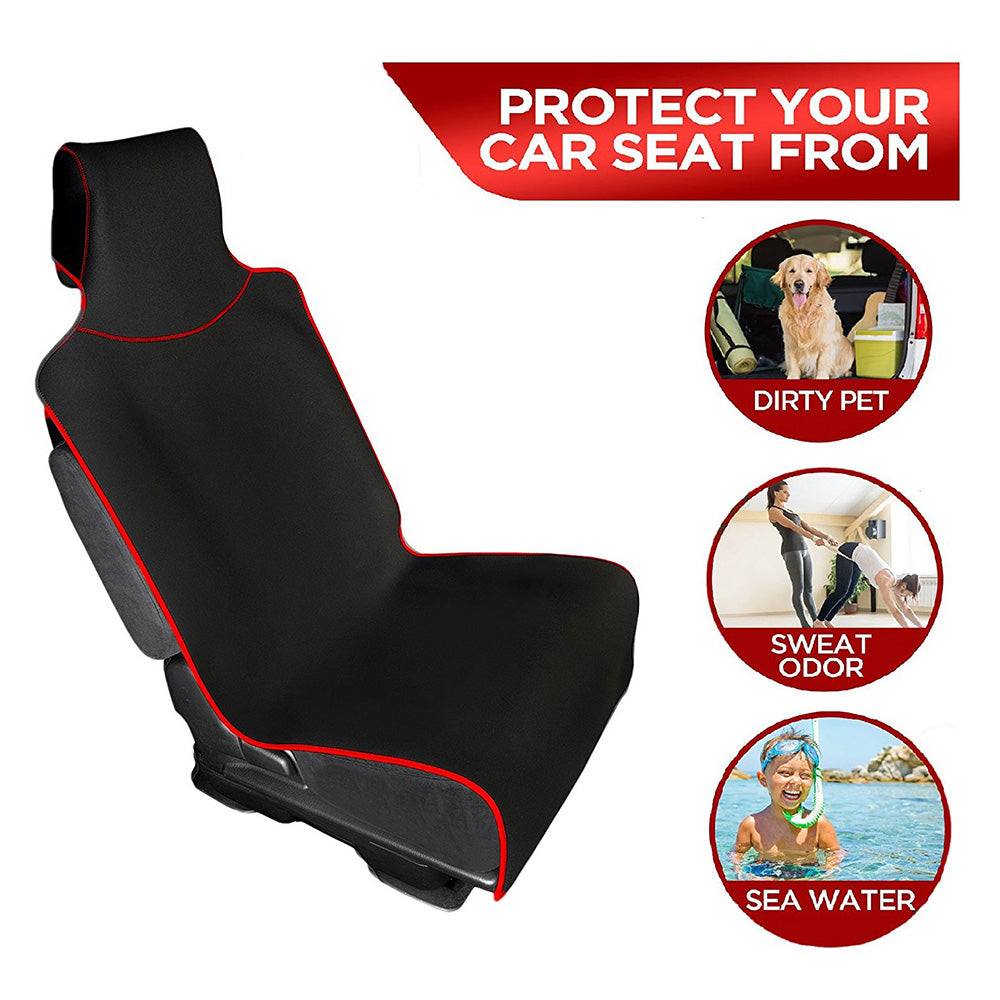 Autoyouth Black Premium Universal Fit Waterproof Stain Resistant Car Seat Cover Neoprene Non-Slip Bucket Seat Dog Kid Protector Save Your Leather Cloth Seats Van Truck SUV Auto