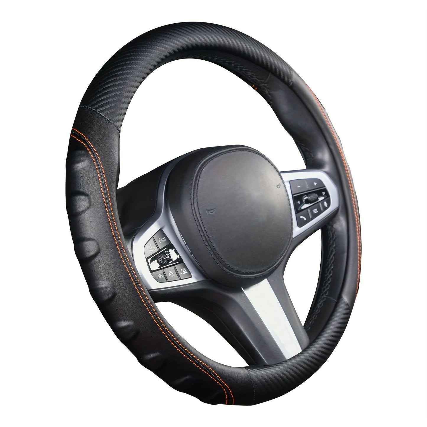 Autoyouth Universal Fit Heavy Duty Car Steering Wheel Cover - Premium Anti-Slip Microfiber Leather, Excellent Grip, Standard Size for Car, SUV, Truck - Easy to Install, Durable, Comfortable, and Stylish