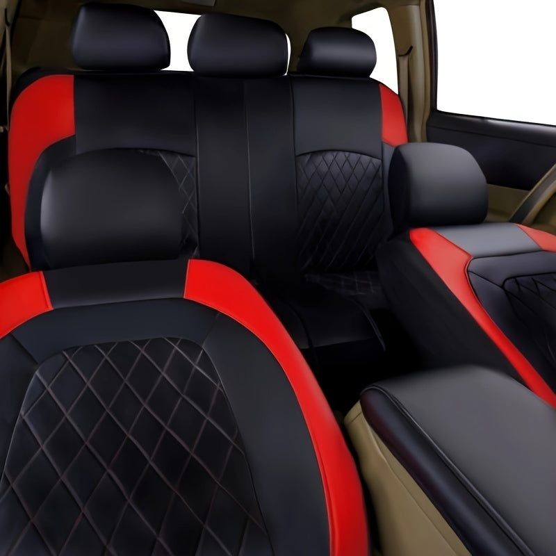 Autoyouth 9pcs 5 Seats Universal Car Seat Cover Fits Most Cars PVC Removable And Washable Protects Seats From Wear And Tear