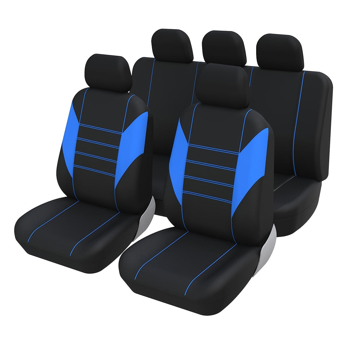 Autoyouth Black Blue Red Universal Size Design Polyester Full Car Seat Cover Protector Fits 90% 5 Seater Cars Suv