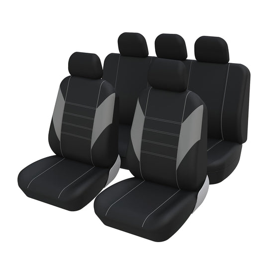 Autoyouth Black Blue Red Universal Size Design Polyester Full Car Seat Cover Protector Fits 90% 5 Seater Cars Suv