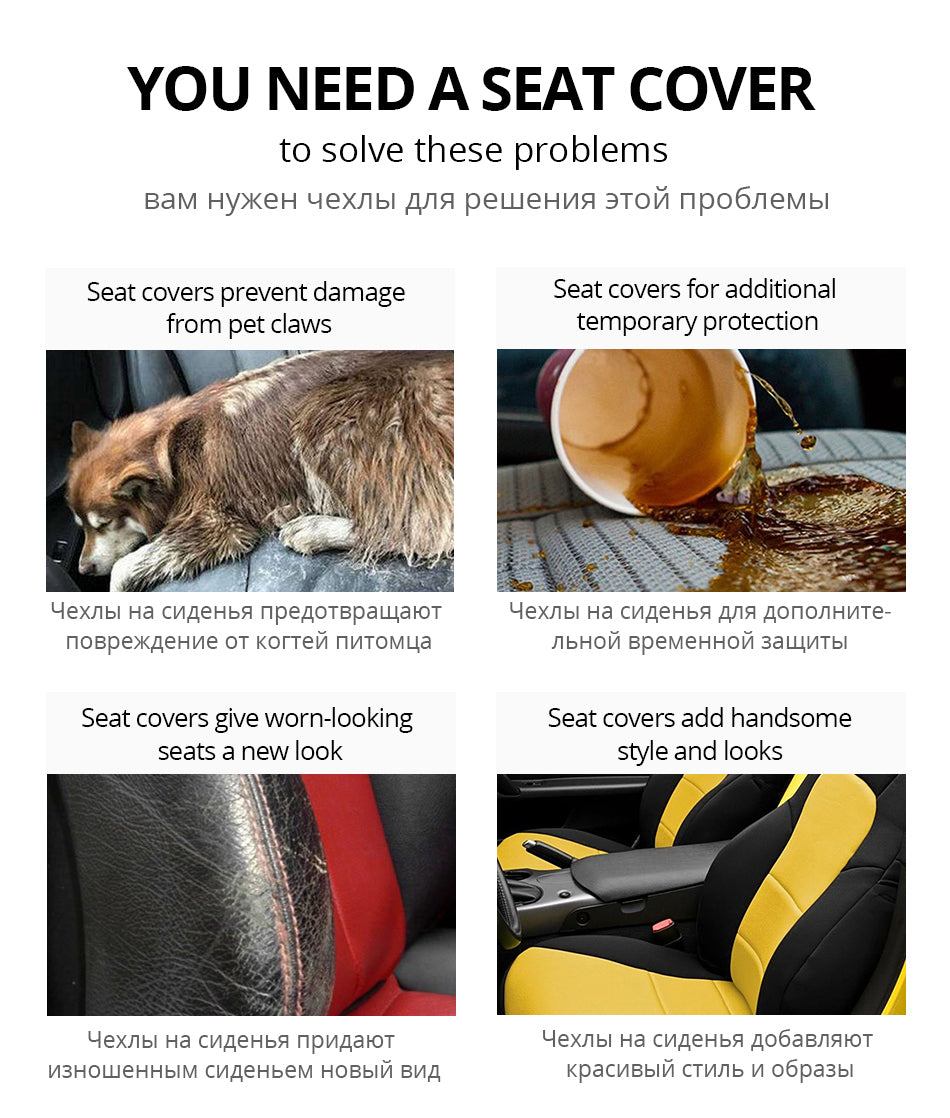 Autoyouth Car Seat Covers Universal Fit Jacquard +Polyester Fabric Automobiles Seat Cover Interior Accessories Seat Protector