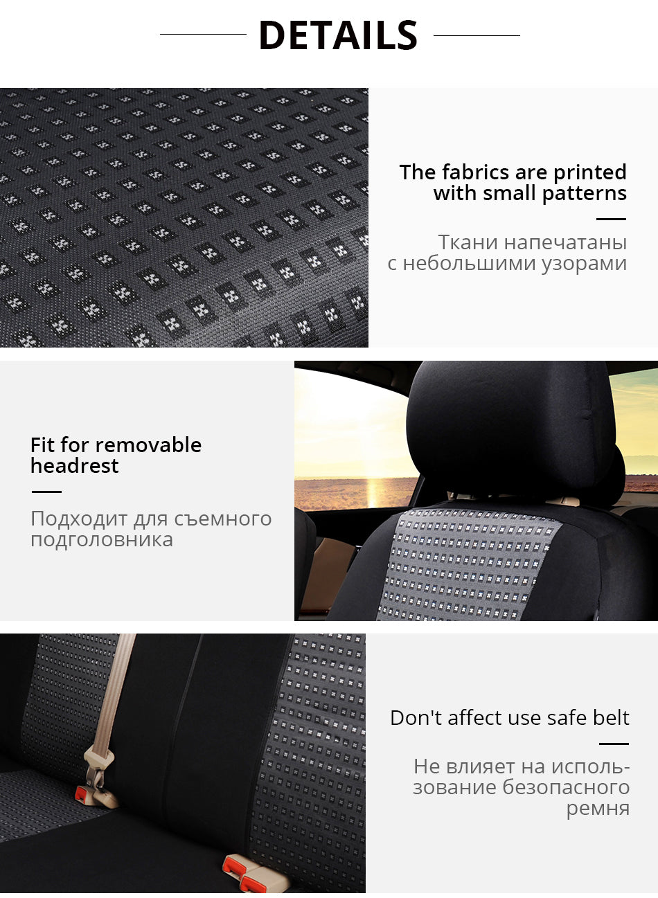 Autoyouth Car Seat Covers Universal Fit Jacquard +Polyester Fabric Automobiles Seat Cover Interior Accessories Seat Protector