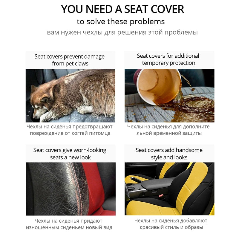 Autoyouth Universal Seats Covers High Quality Covers Car Interior Suitable for Two Rows of Seats (Double Front Seats and 2+1 Seats)