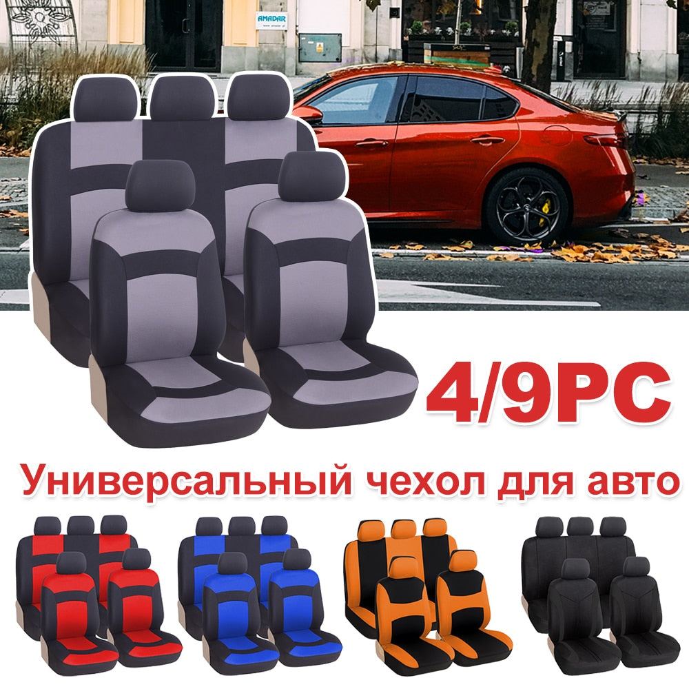 Universal Car Seat Covers Airbag Compatible Auto Cushion Protectors For Vaz 2110 For Hyundai i800 For Citroen C1 For 2005 Clio