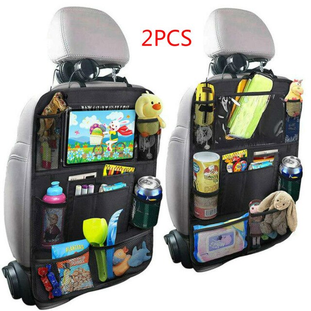 Autoyouth Car Back Seat Organizer Storage Bag with Foldable Table Tray Tablet Holder Tissue Box Auto Back Seat Bag Protector Accessories