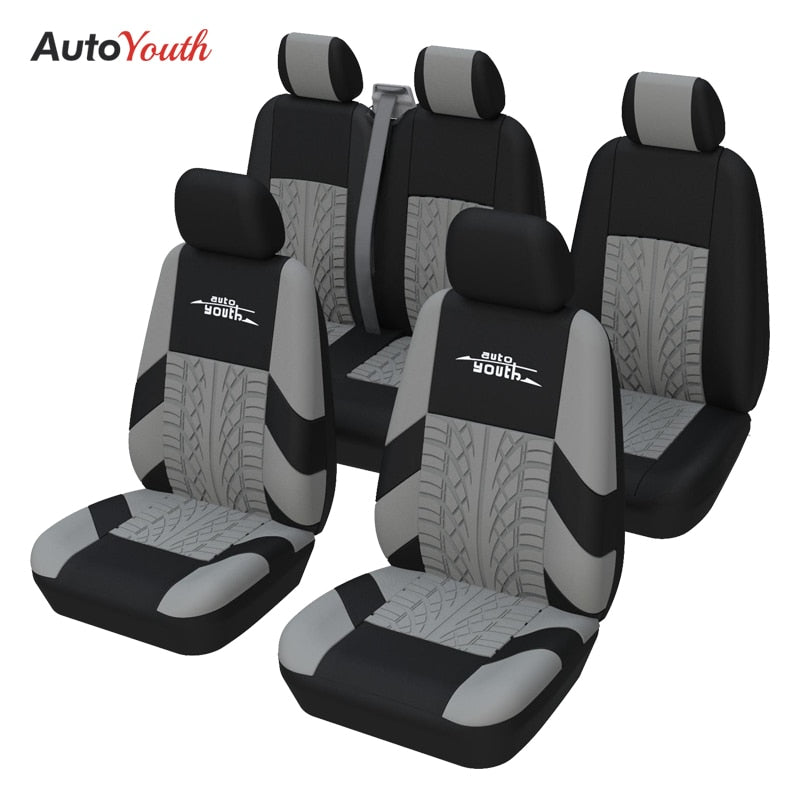 Autoyouth Universal Seats Covers High Quality Covers Car Interior Suitable for Two Rows of Seats (Double Front Seats and 2+1 Seats)
