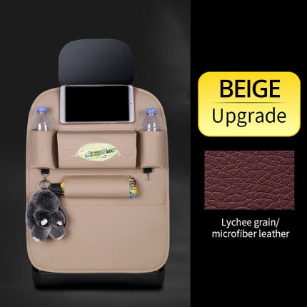 Autoyouth Car Back Seat Organizer Storage Bag with Foldable Table Tray Tablet Holder Tissue Box Auto Back Seat Bag Protector Accessories