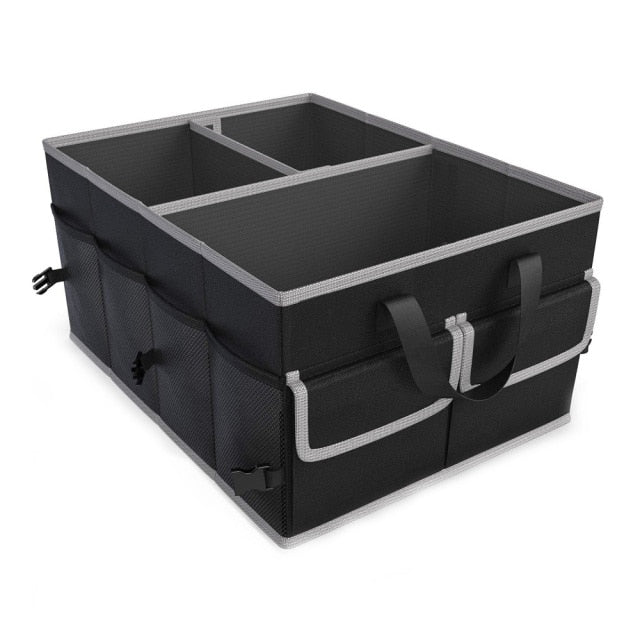 Autoyouth Car Cargo Trunk Organizer, Folding Compartments Expandable In-vehicle Organization Needs, Durable Oxford Fabric