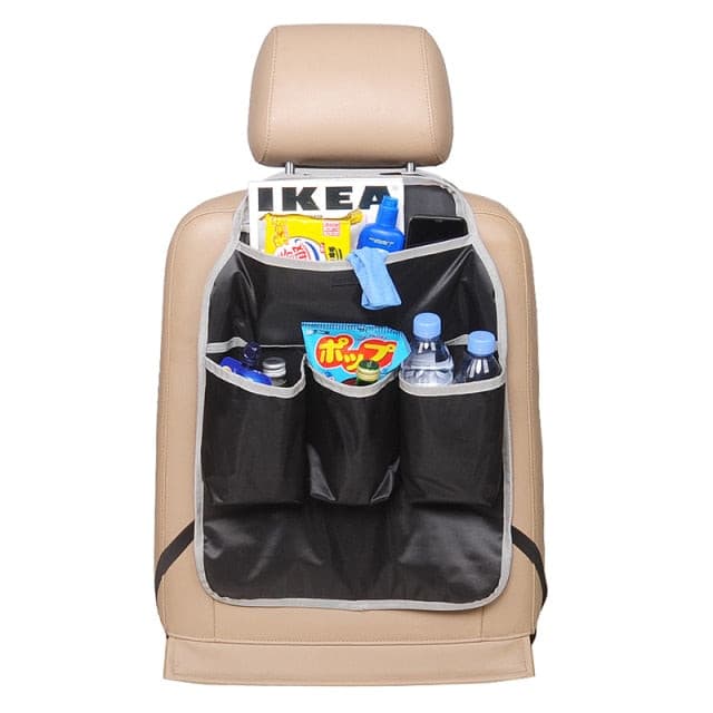 Autoyouth Car Backseat Organizer with Table Holder 9 Storage Pockets Seat Back Protectors Kick Mats for Kids Toddlers 2 Pack Accessories