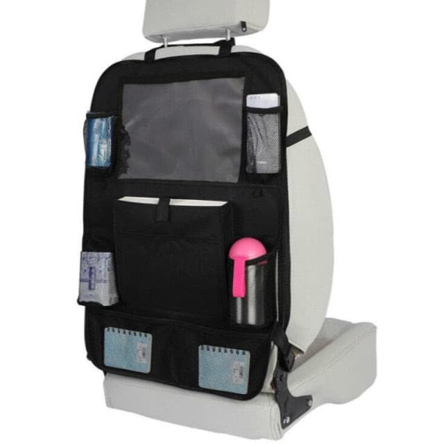 Autoyouth Car Backseat Organizer with Table Holder 9 Storage Pockets Seat Back Protectors Kick Mats for Kids Toddlers 2 Pack Accessories