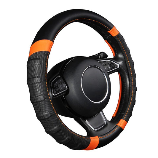 Autoyouth Microfiber Leather  Steering Wheel Cover Soft Padding Durable Universal 15 Inch