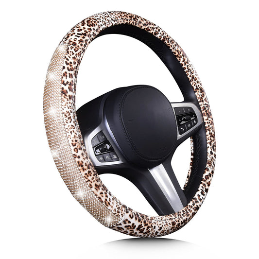 Leopard Bling Crystal Steering Wheel Cover