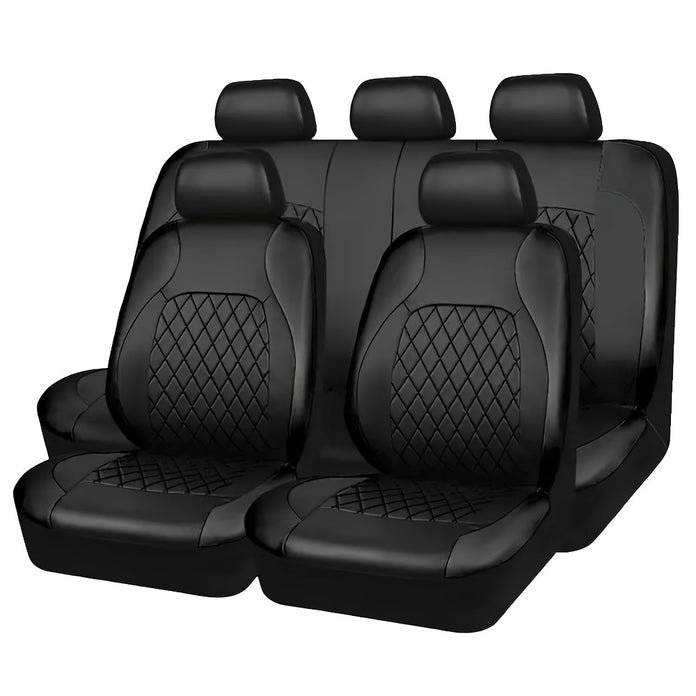 Autoyouth 9pcs 5 Seats Universal Car Seat Cover Fits Most Cars PVC Removable And Washable Protects Seats From Wear And Tear