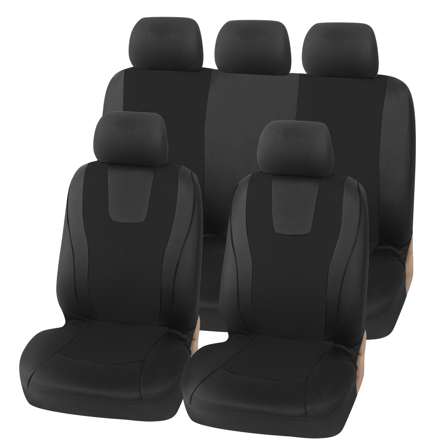 universal car seat cover fabric for 5 seat black
