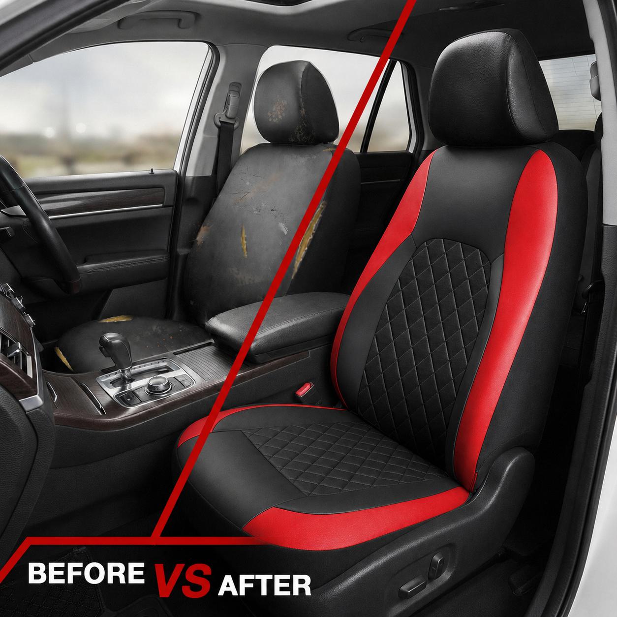 PU Leather Car Seat Covers Front Set