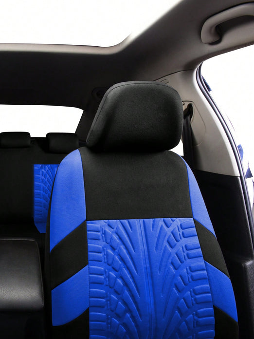 2 Front  Seat AUTOYOUTH Polyester Universal Car Seat Cover Fabric Front For Car, 3D Tyre Print Automotive Interior Covers, Airbag Compatible, Quick Setup Universal Fit Seat Covers For Car, Truck, SUV