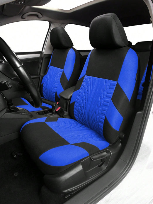 2 Front  Seat AUTOYOUTH Polyester Universal Car Seat Cover Fabric Front For Car, 3D Tyre Print Automotive Interior Covers, Airbag Compatible, Quick Setup Universal Fit Seat Covers For Car, Truck, SUV