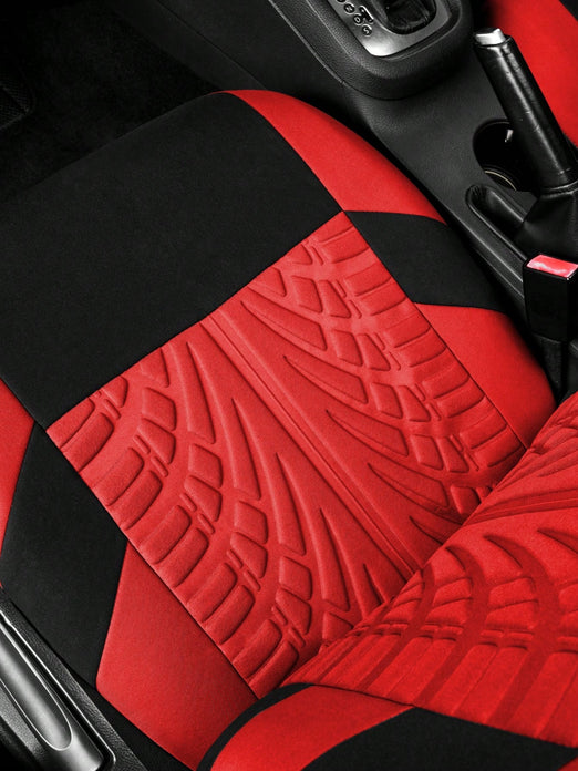 2 Front  Seat AUTOYOUTH Polyester Universal Car Seat Cover Fabric Front For Car, 3D Tyre Print Automotive Interior Covers, Airbag Compatible, Quick Setup Universal Fit Seat Covers For Car, Truck, SUV