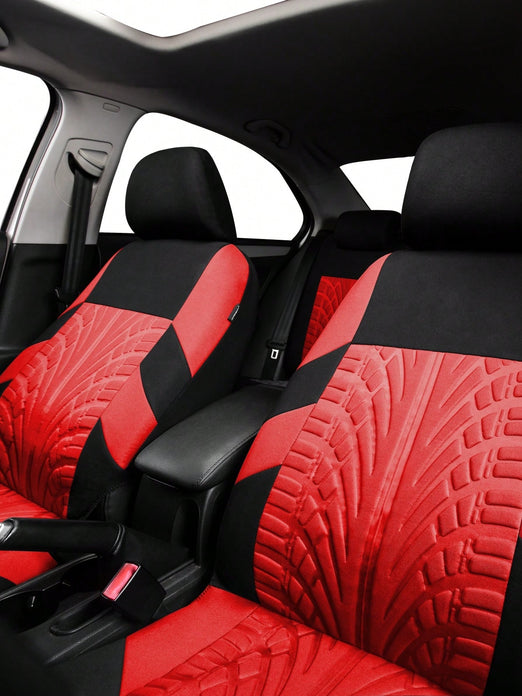 2 Front  Seat AUTOYOUTH Polyester Universal Car Seat Cover Fabric Front For Car, 3D Tyre Print Automotive Interior Covers, Airbag Compatible, Quick Setup Universal Fit Seat Covers For Car, Truck, SUV