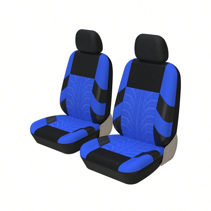 2 Front  Seat AUTOYOUTH Polyester Universal Car Seat Cover Fabric Front For Car, 3D Tyre Print Automotive Interior Covers, Airbag Compatible, Quick Setup Universal Fit Seat Covers For Car, Truck, SUV