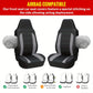 2PC Racing Style Integrated Front Bucket Seat Cover Flat Cloth Two Tone Colors Auto Accessories Universal Fits for Most Cars, SUV, Truck