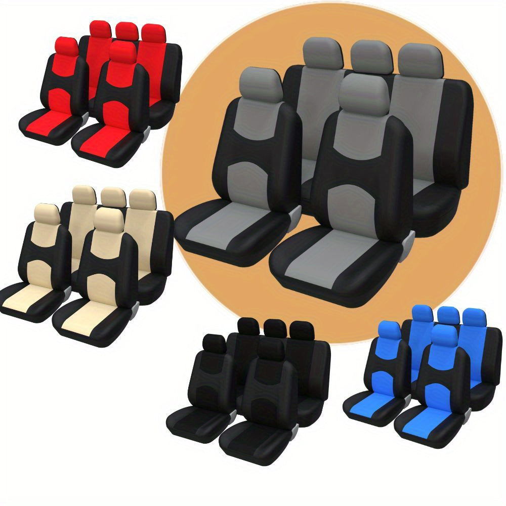 Car Seat Covers Full Set, Breathable Polyester Automotive Front and Rear Seat Covers, Automotive Seat Cover, Compatible with Most Cars