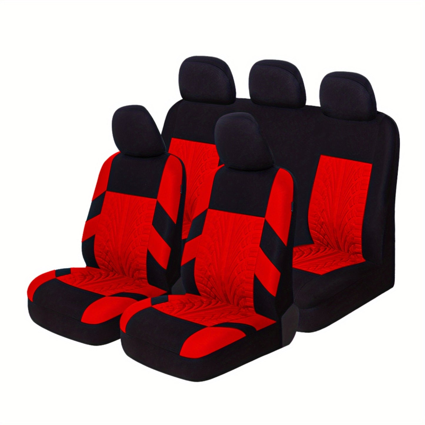 5 Seat Car Seat Covers Full Set, Front & Split Rear Bench for Car, 3D Tyre Print Automotive Interior Covers, Airbag Compatible, Quick Setup Universal Fit Seat Covers for Car, Truck, SUV