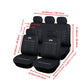 Black Car Seat Covers Full Set Front Bucket Seat Protectors Universal 9pcs Set, Polyester Breathable Black Seat Covers for Cars, Trucks, Vans, SUVs