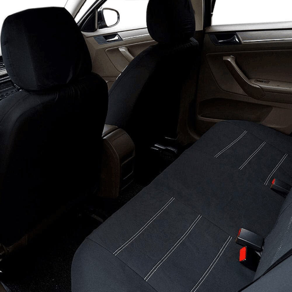 Black Five Seat Car Seat Covers Full Set, Washable and Breathable Premium Cloth Seat with butterfly printing, Split Bench Seat Covers for Cars, Universal Fit for Most Car Interior Covers Sedan Truck SUV