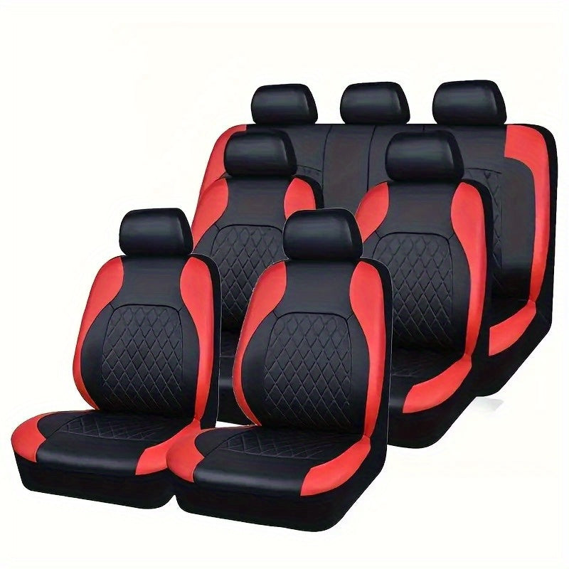 Premium PU Leather 7-Seater Car Seat Covers – Ultra-Durable, Elegant Design, Universal Fit, Water-Resistant, Scratch-Resistant, Enhanced Comfort for All Vehicles