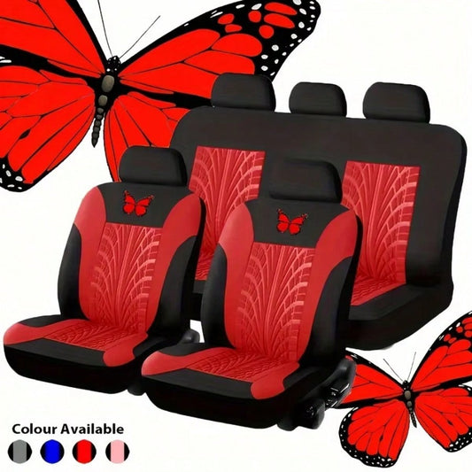 Autoyouth Butterfly 5 Seat Car Seat Covers Polyester Full Set for Sedans & SUVs, Interior AccessoriesSeat Covers  Seat Covers For Vehicles