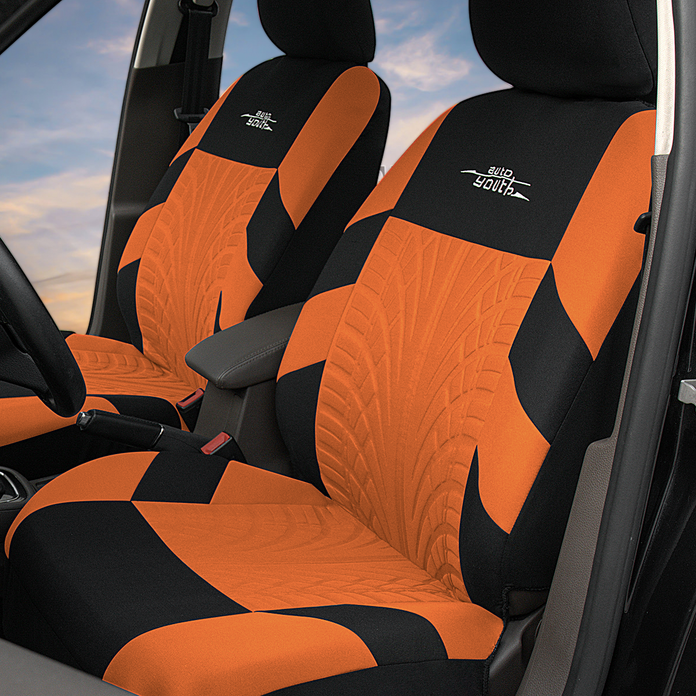 AUTOYOUTH Brand Embroidery Car Seat Covers Orange