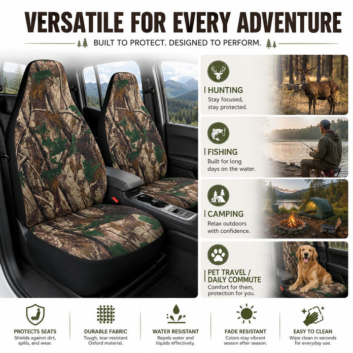 Forest Camouflage Front Car Seat Covers
