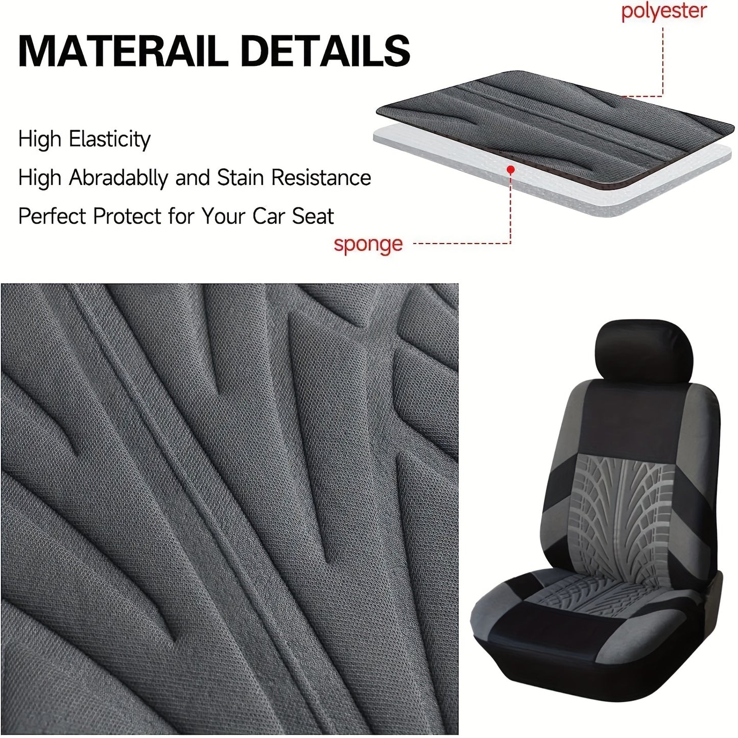 2 Front Polyester Car Seat Covers Universal